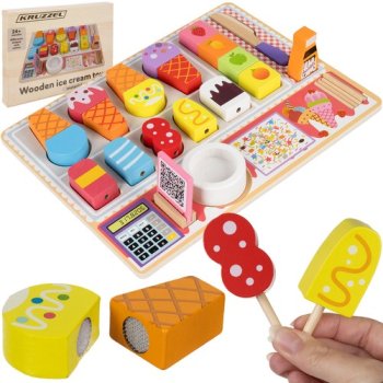 Kruzzel 00022494 Wooden Ice Cream Shop for Kids