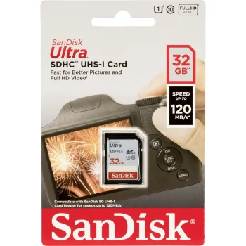 Atminties kortelė SanDisk Ultra SDHC UHS-I 32 GB 120 MB/s SDSDUN4-032G-GN6IN