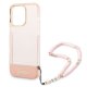 Guess Translucent Pearl Strap dėklas telefonui iPhone 14 Pro, rožinis
