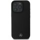 Mercedes Textured And Plain Leather MagSafe dėklas iPhone 16 Pro telefonui, juodas