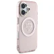 Guess IML Metal Mountain Logo MagSafe dėklas telefonui iPhone 16, rožinis
