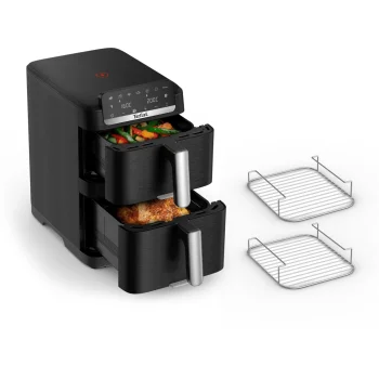 Karšto oro gruzdintuvė Tefal Easy Fry Crispy EY 7568, 10 l, 2700 W, juoda / sidabrinė