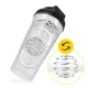 4Fizjo PRO Sports Shaker with Mesh and Ball, 650 ml, Transparent/Black