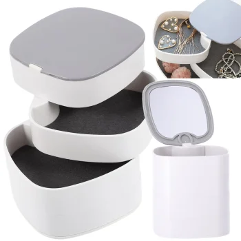 4 Tier Jewelry Box Organizer with Mirror