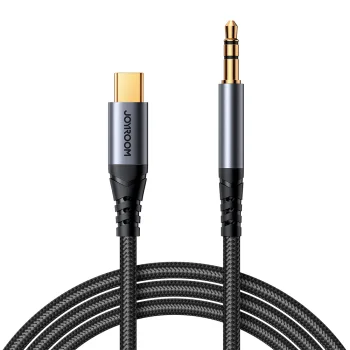 Garso laidas Joyroom SY-A07 USB-C į 3.5 mm AUX 1.2 m, juodas