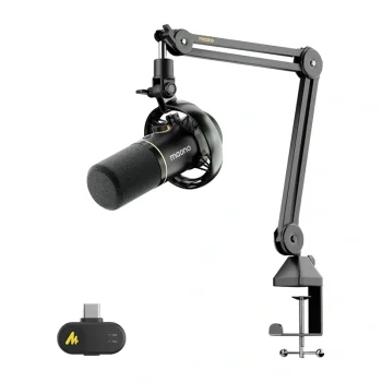 MAONO PD200WS dinaminis mikrofonas su stovu, juodas