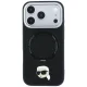 Karl Lagerfeld Ring Stand 360 Karl Head Pin MagSafe dėklas iPhone 18 Pro / 17 Pro, juodas