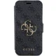 Guess atverčiamasis dėklas „iPhone 15 Pro“ telefonui (4G Big Metal Logo), pilkas