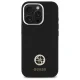 Guess Silicone Logo Strass 4G dėklas, skirtas iPhone 16 Pro, juodas (GUHCP16LM4DGPK)