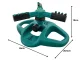 3-Arm Rotary Garden Sprinkler, Green/Black