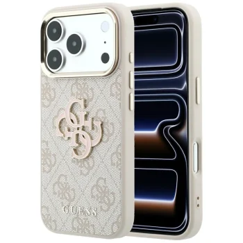 Dėklas Guess 4G & Big Resin Logo skirtas iPhone 17 Pro Max / 18 Pro Max, rožinis