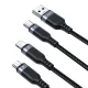 „Joyroom S-A18“ trys viename USB-A į „Lightning“ / USB-C / „Micro USB“ laidas, 0.3 m, juodas