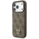 Guess dėklas iPhone 17 Pro telefonui 4G Strap Triangle Logo MagSafe, rudas