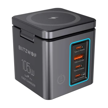Blitzwolf BW-i113 GaN tinklo įkroviklis, 105W, 3xUSB-C, USB-A