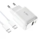 Įkroviklis Tech-Protect C20W USB-C PD 20W / USB-A QC 3.0 su USB-C laidu, baltas