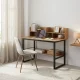 ModernHome Computer Desk with Hutch 120x60 cm Loft Style, Light Oak
