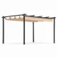 Multigarden sodo ir terasos pergola, 3x4 m, plieninė, smėlio spalvos