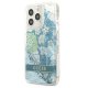 Guess Flower Liquid Glitter dėklas skirtas iPhone 13 Pro Max, Žalias