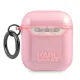Karl Lagerfeld KLA2UKHGP dėklas AirPods 1/2, Karl`s Head Glitter, rožinis