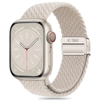 Tech-Protect Nylonmag dirželis Apple Watch (42 / 44 / 45 / 49 mm), bežinis