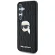 Karl Lagerfeld Leather Monogram Pin Logo dėklas Samsung Galaxy S25, juodas