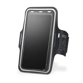 Spigen A703 sportinis dėklas ant rankos telefonams iki 6.9'', juodas