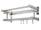 Hanging Bathroom Shelf with Towel Rails, Silver