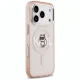 Karl Lagerfeld dėklas iPhone 17 Pro telefonui su MagSafe, Choupette Sketch Logo, rožinis