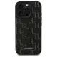 Karl Lagerfeld iPhone 16 Pro dėklas Leather Monogram Metal Logo MagSafe, juodas