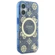Guess iPhone 16 Case IML Peony On 4G Background MagSafe, Blue