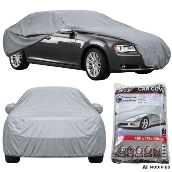 Vandeniui atsparus automobilio uždangalas L, 480x175x120 cm, pilkas