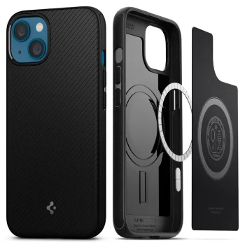 Spigen Tough Armor Mag dėklas, skirtas iPhone 13, matinė juoda