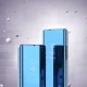 Atverčiamasis dėklas Clear View Case Poco M4 Pro 5G su stovo funkcija, mėlynas