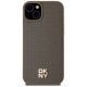 DKNY Leather Monogram MagSafe dėklas iPhone 15 Plus telefonui, rudas