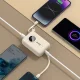 Išorinė baterija Dudao K14 10000 mAh su USB-C ir Lightning laidais, smėlio spalvos