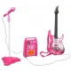 Iso Trade 00022407 vaikiškos elektrinės gitaros rinkinys su mikrofonu, rožinis
