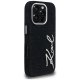 Karl Lagerfeld Signature Denim dėklas, skirtas iPhone 16 Pro Max, juodas