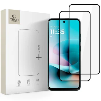 Apsauginis stiklas Tech-Protect Glass Fit+, Motorola Moto G57 / G57 Power / G67 Power, 2 vnt., juodas