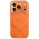 Guess Peony Hot Stamp MagSafe dėklas iPhone 17 Pro telefonui, oranžinis