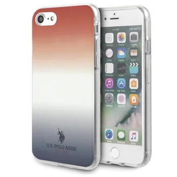 Apple iPhone 8 / 7 / SE (2020) (2022) 4.7" US Polo Gradient Pattern Collection Case Cover (USHCI8TRDGRB), Blue / Red