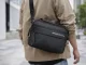 Vyriška rankinė per petį, crossbody krepšys su dirželiu, juoda