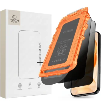 Apsauginis privatumo stiklas Tech-Protect Quick Set Spy+ iPhone 18 Pro, 2 vnt.