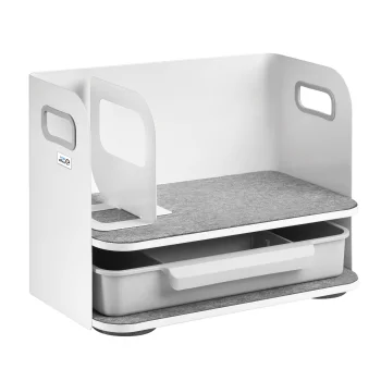 Ergo Office ER-440 Desk Organizer with Drawer, White