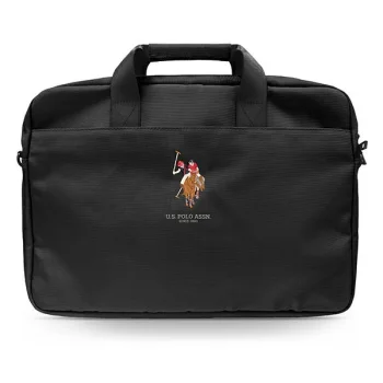 US Polo Assn Polo Embroidery krepšys iki 16" nešiojamajam kompiuteriui, juodas