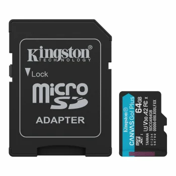 Kingston Canvas Go Plus 64GB microSDXC kortelė su adapteriu, 200MB/s