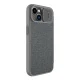 Atverčiamasis dėklas Nillkin Qin Cloth Pro Case, iPhone 14 Plus, su kameros dangteliu, pilkas