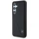 Mercedes Leather Curved Stitches dėklas Samsung Galaxy S25, juodas