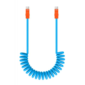 Newell spiralinis USB-C į USB-C laidas 100W, 1.5 m, mėlynas ir oranžinis