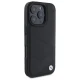BMW dėklas iPhone 16 Pro Max Sign Leather Crossing Lines Pattern, juodas