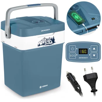 Automobilinis šaldytuvas Berdsen Icemax 3828 29L su ECO režimu, mėlynas